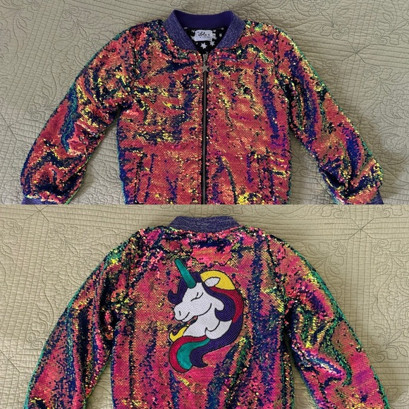 Lola + The Boys Multicolor Sequin Jacket - Picture 1 of 16